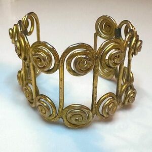Vintage Gold Spiral Cuff Bracelet